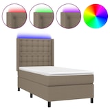 thumbnail of vidaXL Boxspringbett mit Matratze & LED Taupe 100x200 cm Stoff