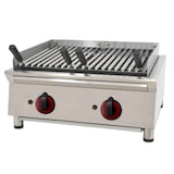 thumbnail of EURAST - Lavastein-gasgrill tischgrill aus edelstahl mit spritzschutz - 700x550x330 mm - 11 Kw - 4472AV07
