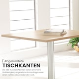 thumbnail of bümö Stehtisch Büro, Bistrotisch eckig 80 x 80 cm - Bartisch weiss, Stehtisch Holz-Platte, Säule aus Metall in silber, Buffettisch, Säulentisch,