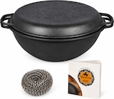 thumbnail of Schmortopf aus Gusseisen – 8 Liter – Kochen im Freien – Grillpfanne aus Gusseisen – Geschenk – Kochgeschirrset – PFAS-frei – Schwarz