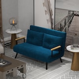 thumbnail of HOMCOM sofá cama convertible 3 en 1 sillón cama de 2 plazas plegable con respaldo ajustable de 5 niveles y 2 almohadas acolchadas 102x73x81 cm