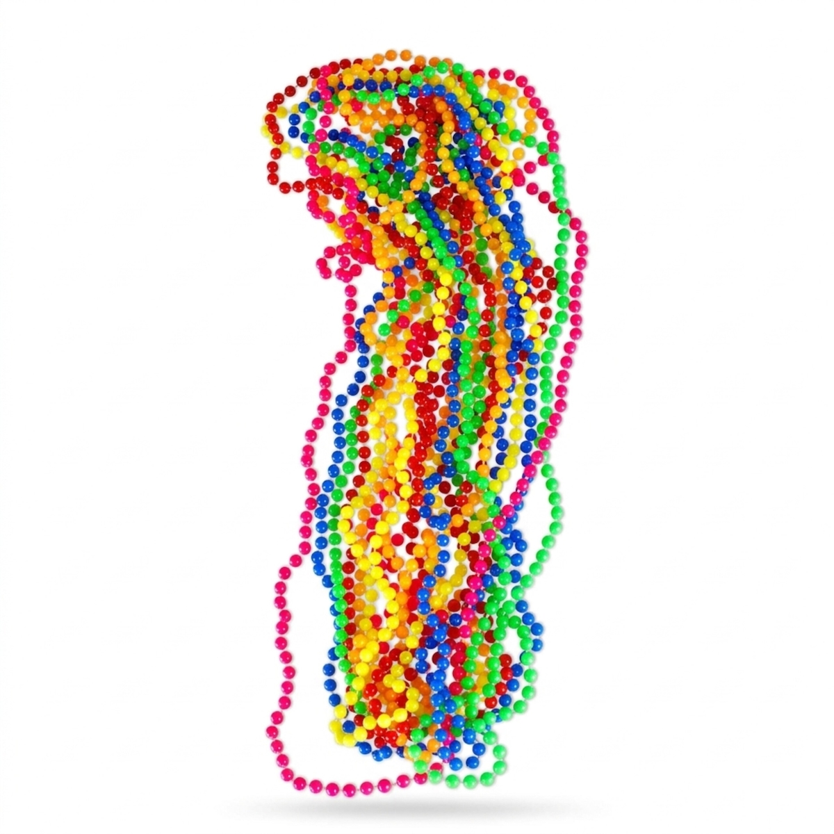 Relaxdays bunte Perlenkette 30er Set, Neon, Hippiekette, Kostüm-Accessoire, 80er Jahre Motto-Party, Karneval, mehrfarbig