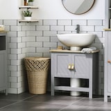 thumbnail of Kleankin Armário compacto para sob a pia com 2 portas e prateleira interna ajustável Gabinete auxiliar para banheiro 60x30x60 cm Cinza