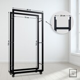 thumbnail of DELUKE® Kaminholzregal innen Metall SATLO mit Rollen Brennholzregal innen Kaminholzständer Kaminholzhalter Feuerholzregal Schwarz, 25x80x150cm