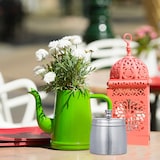 thumbnail of Relaxdays Aschenbecher mit Deckel, draußen & drinnen, HxD 9x7,5 cm, Windaschenbecher Edelstahl, Garten & Balkon, silber