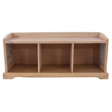 thumbnail of Banco Bienne, caja de almacenaje, 3 cestas, mimbre ratán Kubu, 112x46x37cm ~ brillante