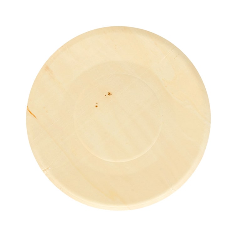 MONOUSO - Prato de Madeira Redondo Ø21,5cm (50 Uds)