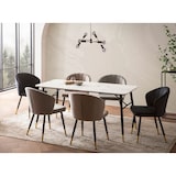 thumbnail of Esszimmertisch 140x80x76 cm Esstisch Weiß in Marmor-Optik Modern, Küchentisch Klein, Speisetisch Rechteckig, Tisch Esszimmer mit