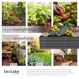 thumbnail of tectake Aiuola rialzata Salvia acciaio zincato 120x60x30 cm fioriera giardino orto ergonomica fondo aperto grigio 200L bordura piante