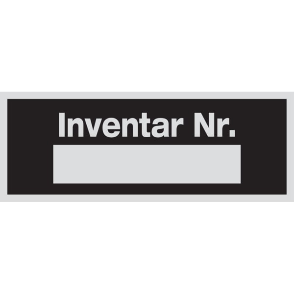 Maschinenkennzeichnung, Inventar Nr. - 80x30 mm Folie selbstklebend
