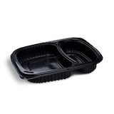 thumbnail of 100x Mehrweg Menüschalen 2-geteilt 240 x 210 x 40 mm Mikrowellengeeignet schwarz 1100ml