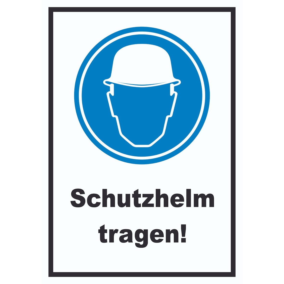 Schutzhelm tragen Schild A4 Rückseite selbstklebend
