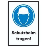 thumbnail of Schutzhelm tragen Schild A4 Rückseite selbstklebend