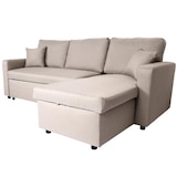 thumbnail of Hoekbank met bed box HWC-L17, bank L-vorm, ligvlak Nosag vering 228cm ~ beige