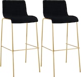 thumbnail of CLP 2er Set Barhocker Hover Stoff Vierfußgestell Gold Stoff HBT: 100x43x48 cm schwarz