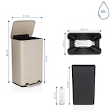 thumbnail of Papelera / cubo de basura CLEAN BEVA 30L beige hjh OFFICE