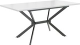 thumbnail of Ausziehbarer Esstisch Weiß+Schwarz 160x80x75  rechteckig mit Teleskopfunktion MDF Platte Metallbeine modern für 4 bis 6 Personen