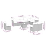 thumbnail of vidaXL 11-tlg. Garten-Sofagarnitur mit Kissen Beige Poly Rattan