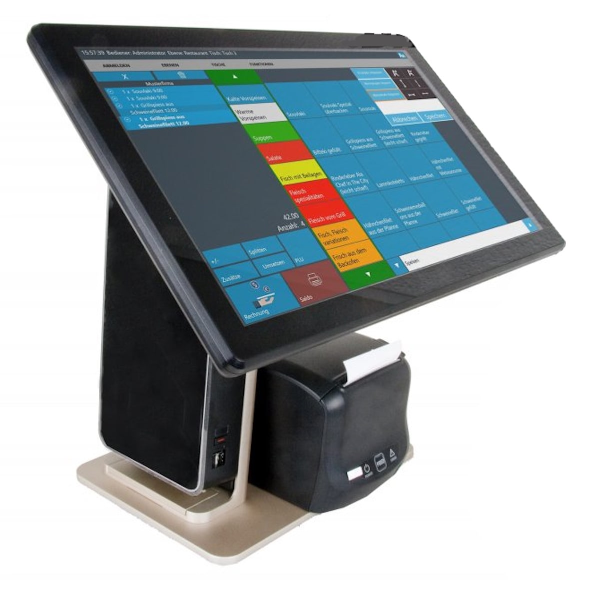 18" Kasse für GASTRONOMIE: Restaurant, Cafe, Biergarten mit  Blitzkasse Kassensoftware