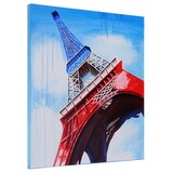 thumbnail of Pittura a olio Torre Eiffel Tricolore, 100% dipinto a mano pittura murale XL, 100x100cm