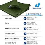 thumbnail of Abdeckplane 140 g/m² (2 x 3 m, Grün) wasserdichte Plane mit Ösen - Gewebeplane Schutzplane