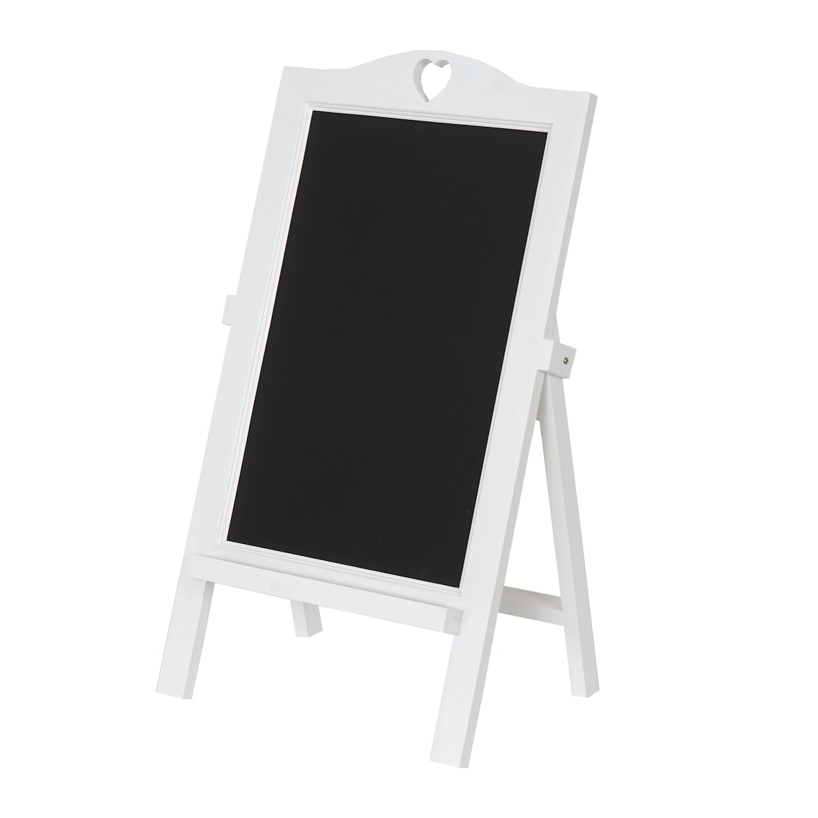 Reclamebord HWC-E51, staand klantenstopper decoratiebord, 66x39x33cm ~ wit gelakt