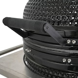 thumbnail of METRO PROFESSIONAL Barbecue Kamado au charbon de bois NAGADO, surface de cuisson Ø 57 cm, table latérale pliante et roulettes, céramique/inox, noir