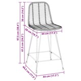 thumbnail of vidaXL Barstuhl 2 pcs Natur 44,5 x 54,5 x 97,5 cm Rattan und Eisen