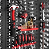 thumbnail of tectake Panel perforado para herramientas JONAH con ganchos y soportes - Juego de 6 negro/rojo