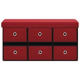 thumbnail of Helloshop26 - Klappbare Aufbewahrungsbank bordeauxrot 76 x 38 x 38 cm Kunstleder x Leinen 02_0010961