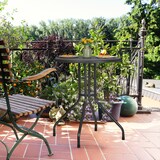 thumbnail of Relaxdays Gartentisch, H x D: 73 x 60 cm, Rattanoptik, Kunststoff & Stahl, Outdoor Esstisch, runder Balkontisch, weiß