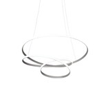 thumbnail of Diva - Luminária pendente LED regulável 39W - Design moderno em alumínio titânio, luz quente 3000K, anéis entrelaçados d.50cm