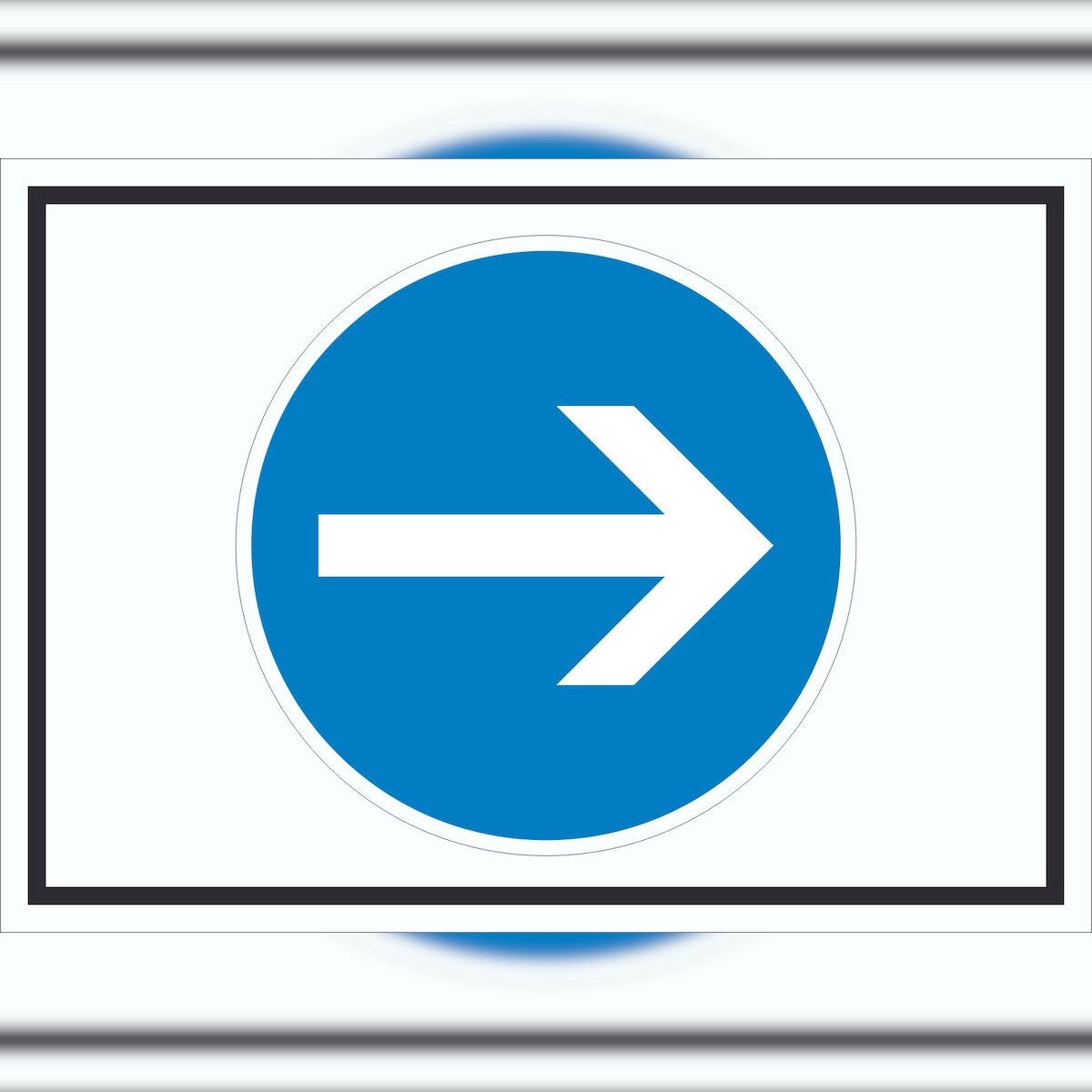 HB-Druck Schild Fahrtrichtung hier rechts Symbol A0 Rückseite selbstklebend