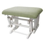 thumbnail of Relaxsessel HWC-C76, Schaukelstuhl Sessel Schwingstuhl mit Hocker ~ Stoff/Textil, hellgrün, Gestell weiß