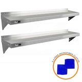 thumbnail of 2x KuKoo Wandschap RVS - 150cm x 30cm