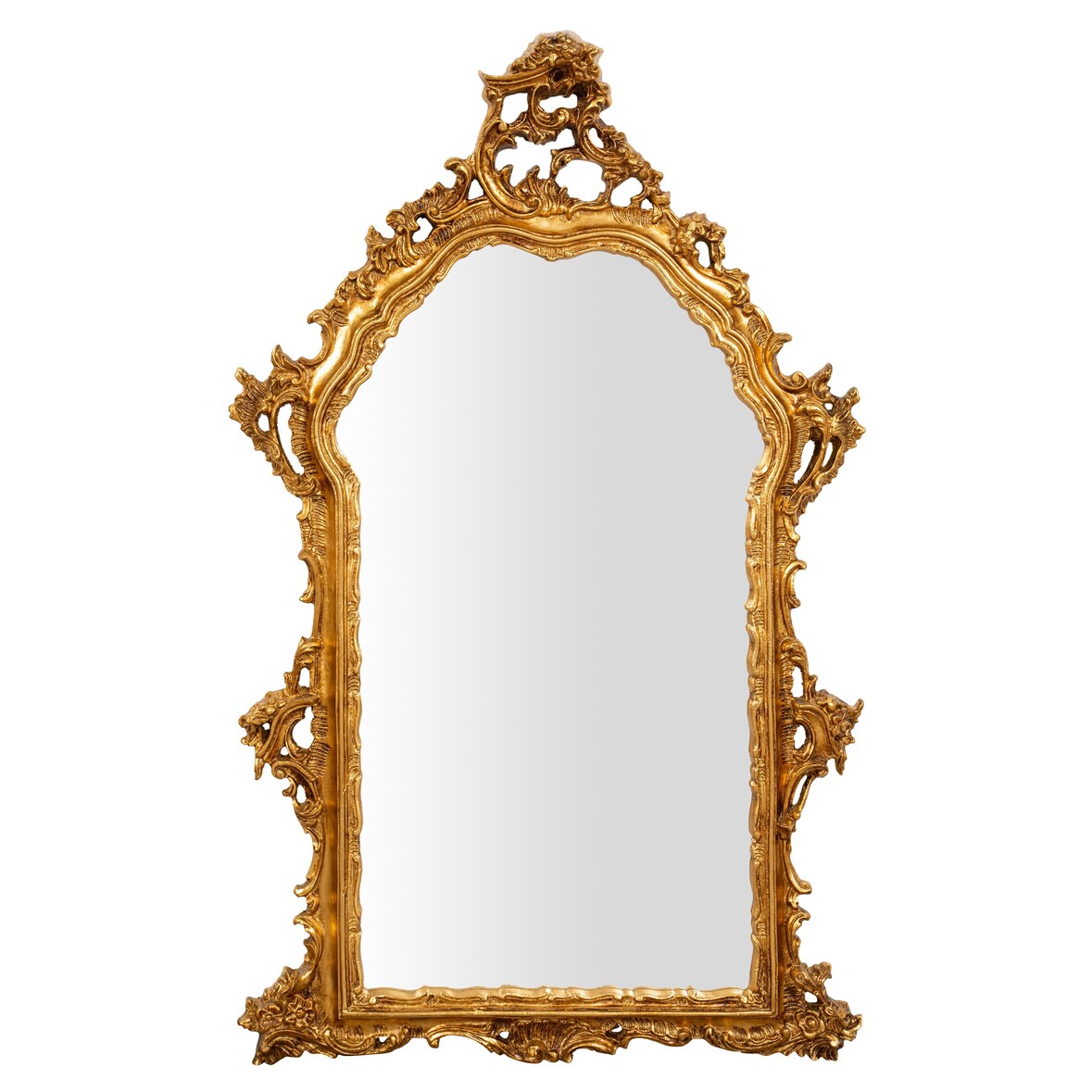 Specchiera da parete in legno finitura foglia oro anticata elegante per cucine moderne e rustiche