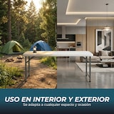 thumbnail of Yoevu - Mesa plegable de resina 120 cm compacta, resistente y fácil de transportar para interior y exterior