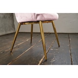 thumbnail of KAWOLA Stuhl CARLA Esszimmerstuhl Velvet rosa Fuß gold