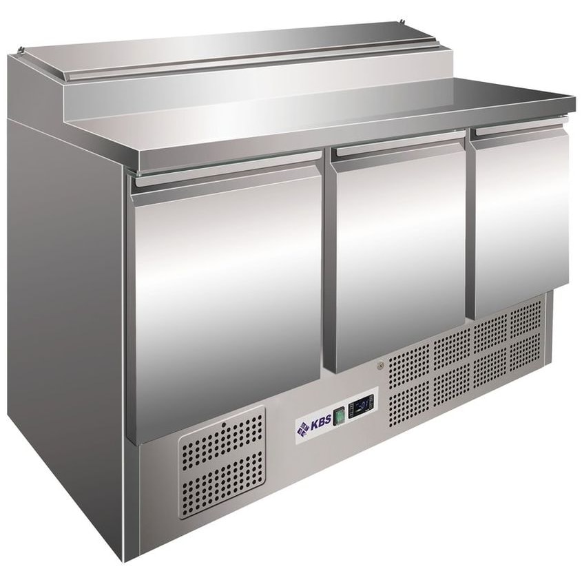 Mesa de refrigeración KBS 425 litros 1370x700x1006 mm enchufable 230 V 0,235 kW aire circulante