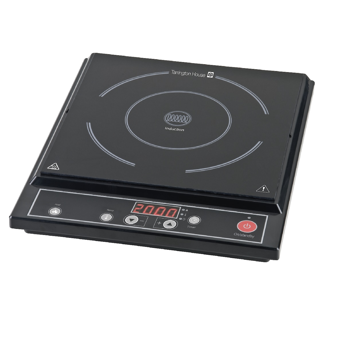 Tarrington House Table de cuisson à induction IC2020AB, Plaque en verre cristal, 35.6 x 29 x 6.3 cm, avec affichage LED, noir
