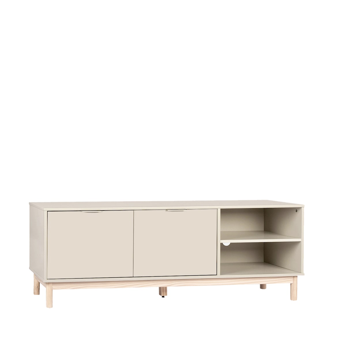 KLAST Mueble TV 140 lacado en color gris perla Elian