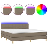 thumbnail of vidaXL Boxspringbett mit Matratze & LED Taupe 180x200 cm Stoff