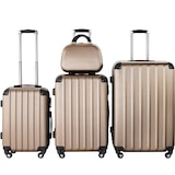 thumbnail of tectake PUCCI Set de 4 Valises Trolley Rigides avec Vanity Roulettes Champagne Métallisé et Poignée