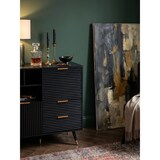 thumbnail of Sideboard 77x97x40 cm Anrichte Schwarz mit Eiche-Dekor, Kommode mit Türen und Schubladen, Kommodenschrank Flurschrank mit Regal Modern, Standschrank