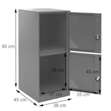 thumbnail of Cacifo HWC-P63, cofre de segurança Armário de cacifo 2 portas, 90x38x45cm aço ~ azul