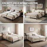 thumbnail of ML-Design Polsterbett 180x200 cm Beige, Doppelbett mit stabilem Bettgestell, Bettrahmen mit gepolstertes Kopfteil & Lattenrost, Modernes Jugendbett