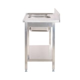 thumbnail of Romux® Fregadero de Acero Inoxidable de 2 Senos con Escurridor Derecha 1600x600x850 mm Desmontable | Pica Industrial con patas | Pila Lavadero