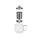 thumbnail of Teekanne Glas mit Edelstahl Stövchen Teebereiter Siebeinsatz Sieb Teewärmer 1,2l