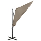 thumbnail of Ombrellone A Sbalzo Con Palo E Luci A Led Tortora 300 cm impermeabile resistente per esterni impermeabile resistente per esterni impermeabile