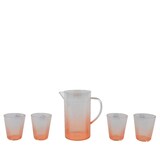 thumbnail of 4 Trinkgläser mit Kanne Kunststoff - Trinkgeschirr Gläser Krug Gläserset Karaffe Trinkbecher Wassergläser Saftgläser Limonadengläser Orange